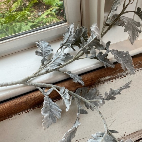 Anthropologie Terrain Velvet Faux Dusty Miller Stem - Picture 3 of 9